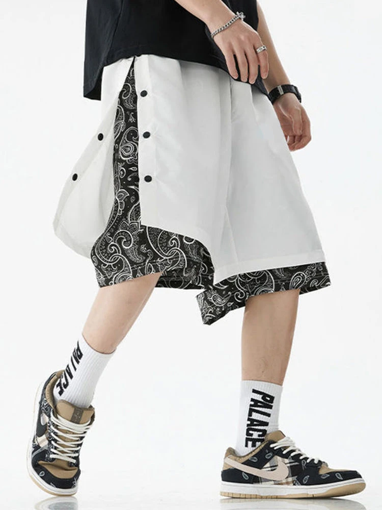 Mens Pattern Patchwork Elastic Active Athletic Shorts(Mens Pattern Patchwork Elastic Active Athletic Shorts) 5 Mens Pattern Patchwork Elastic Active Athletic Shorts(Mens Pattern Patchwork Elastic Active Athletic Shorts) - Image 5