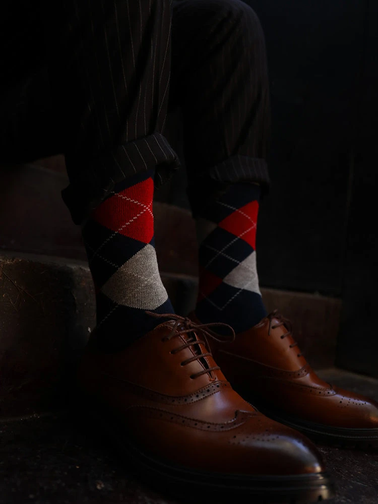 5 Pack Men's Textured Retro Calf Sock(5 Pack Mens Textured Retro Calf Sock) 2 5 Pack Men's Textured Retro Calf Sock(5 Pack Mens Textured Retro Calf Sock) - Image 2