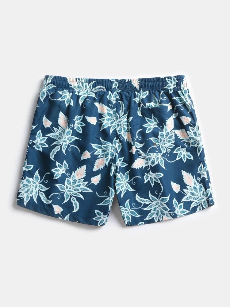 Mens Quick Drying Floral Printed Beach Board Shorts(Mens Quick Drying Floral Printed Beach Board Shorts) 11 Mens Quick Drying Floral Printed Beach Board Shorts(Mens Quick Drying Floral Printed Beach Board Shorts) - Image 11