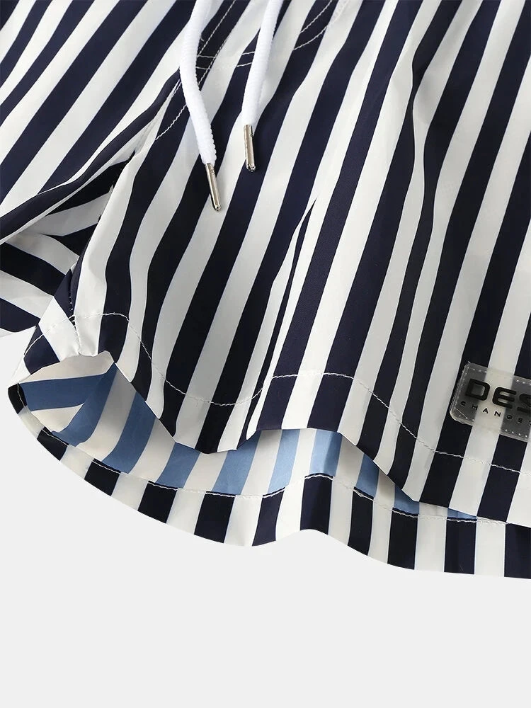 Mens Quick Dry Striped Print Surf Board Short(Mens Quick Dry Striped Print Surf Board Short) 4 Mens Quick Dry Striped Print Surf Board Short(Mens Quick Dry Striped Print Surf Board Short) - Image 4