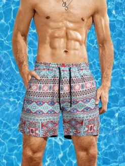 Men's Floral Printing Sports Hawaiian Shorts(Mens Floral Printing Sports Hawaiian Shorts)