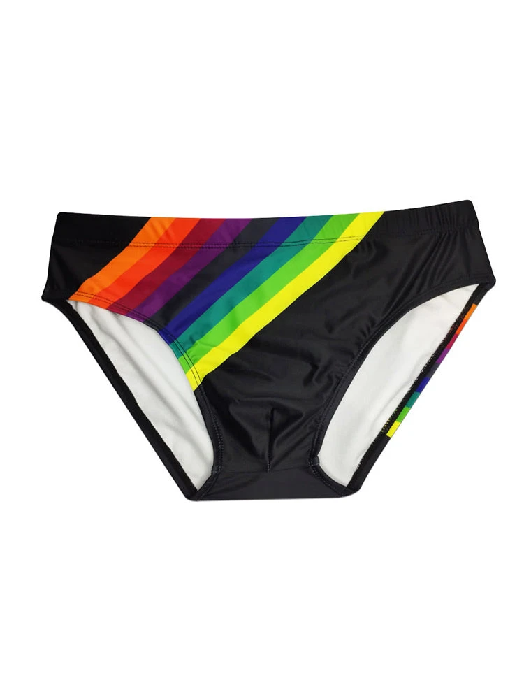 Men’s Rainbow Stripes Swim Briefs With Removable Pad(Men S Rainbow Stripes Swim Briefs With Removable Pad) 7 Men’s Rainbow Stripes Swim Briefs With Removable Pad(Men S Rainbow Stripes Swim Briefs With Removable Pad) - Image 7
