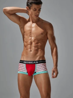 2 Pack Men's Low Rise Sexy Heart U-Shaped Pouch Boxer Briefs(2 Pack Mens Low Rise Sexy Heart U Shaped Pouch Boxer Briefs)