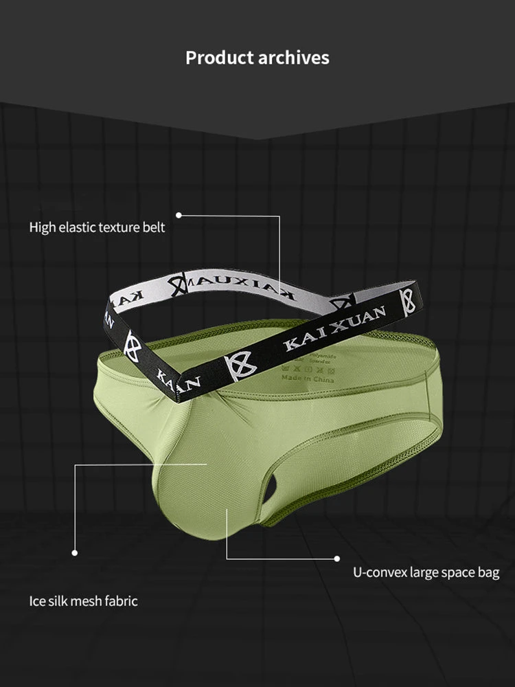 3 Pack Men's Lightweight Mesh Stretch Briefs With Dual Waistband(3 Pack Mens Sexy Ice Silk Mesh Breathable Erotic Briefs) 4 3 Pack Men's Lightweight Mesh Stretch Briefs With Dual Waistband(3 Pack Mens Sexy Ice Silk Mesh Breathable Erotic Briefs) - Image 4