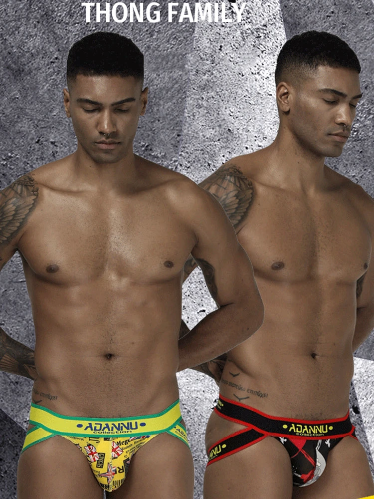 3-pack Men's Low-rise Wide-hem Elastic Printed Hip-baring Thongs(3 Pack Mens Low Rise Wide Hem Elastic Printed Hip Baring Thongs) 1 3-pack Men's Low-rise Wide-hem Elastic Printed Hip-baring Thongs(3 Pack Mens Low Rise Wide Hem Elastic Printed Hip Baring Thongs)