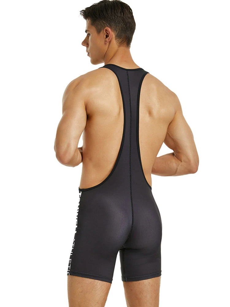 Men's Solid Color Wrestling Singlet Bodysuit(Mens Tight Tank Top Wrestling Suit) 4 Men's Solid Color Wrestling Singlet Bodysuit(Mens Tight Tank Top Wrestling Suit) - Image 4