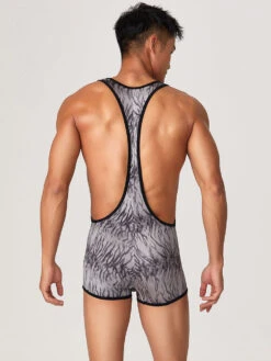 Men's Fitness Bib Short With Tiger Stripes(Mens One Piece Fitness Vest With Tiger Stripes) -Mr Saker 1 10 9e6f4752 5d29 47a0 8440 de0138ea613c