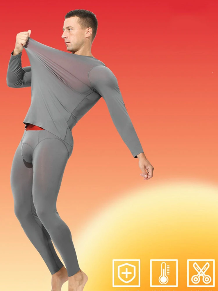 Men's Seamless Double-sided Round Neck Thermal Underwear Set(Mens Seamless Double Sided Round Neck Thermal Underwear Set) 4 Men's Seamless Double-sided Round Neck Thermal Underwear Set(Mens Seamless Double Sided Round Neck Thermal Underwear Set) - Image 4