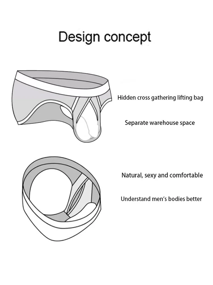 3-pack Men's Low-rise Compartment Lift Independent Pouch Briefs(3 Pack Mens Low Rise Compartment Lift Independent Pouch Briefs) 3 3-pack Men's Low-rise Compartment Lift Independent Pouch Briefs(3 Pack Mens Low Rise Compartment Lift Independent Pouch Briefs) - Image 3