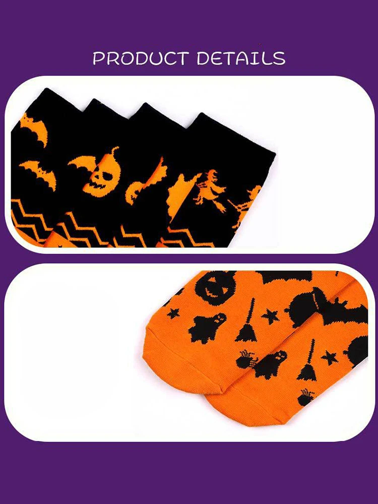 4 Pack Halloween Gift Socks Fun And Casual Cotton Crew Socks(4 Pack Halloween Gift Socks Fun And Casual Cotton Crew Socks) 5 4 Pack Halloween Gift Socks Fun And Casual Cotton Crew Socks(4 Pack Halloween Gift Socks Fun And Casual Cotton Crew Socks) - Image 5