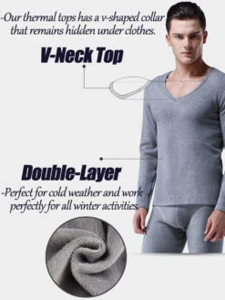 V-Neck Thermal Underwear With Fleece Lined(V Neck Thermal Underwear With Fleece Lined) 22 V-Neck Thermal Underwear With Fleece Lined(V Neck Thermal Underwear With Fleece Lined) -Mr Saker 1 11 247b4560 073d 4d1c 897e 250c08d86b1c