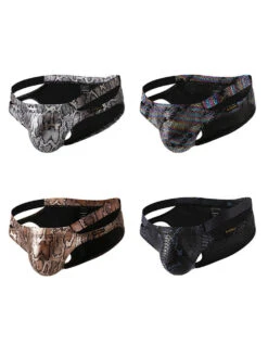 2-pack Men's Snake Print Hollow Briefs(2 Pack Mens Snake Print Hollow Briefs) -Mr Saker 1 11 870558ce c779 4cae bc56 b21b55035979