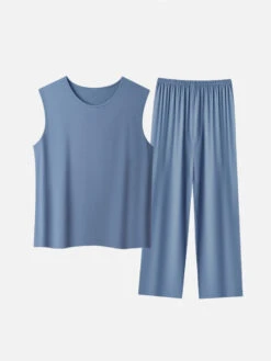 Men's Summer Modal Ice Silk Home Wear Pajama Set(Mens Summer Modal Ice Silk Home Wear Pajama Set) -Mr Saker 1 11 8d01cce9 f271 41c4 8b77 6ecfcd6456c8