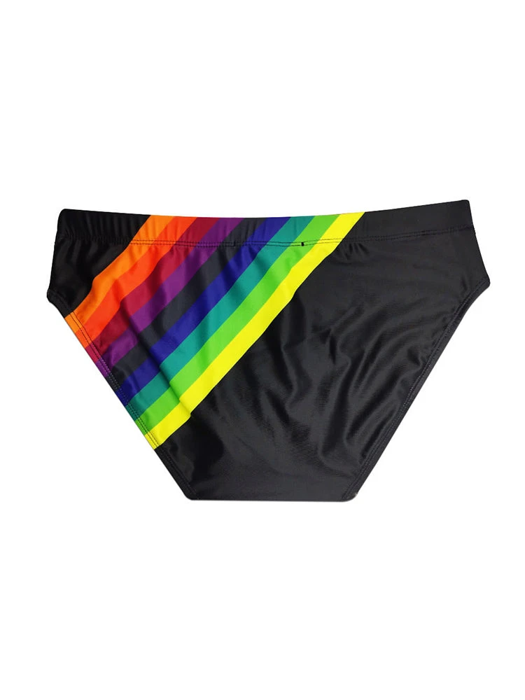 Men’s Rainbow Stripes Swim Briefs With Removable Pad(Men S Rainbow Stripes Swim Briefs With Removable Pad) 9 Men’s Rainbow Stripes Swim Briefs With Removable Pad(Men S Rainbow Stripes Swim Briefs With Removable Pad) - Image 9