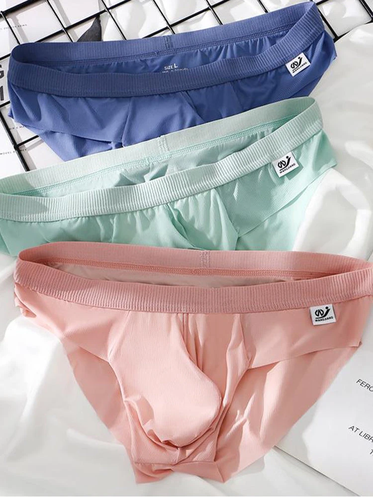 3 Pack Men's Ultra-Thin Breathable Ribbed Ice Silk Briefs(3 Pack Mens Ultra Thin Breathable Ribbed Ice Silk Briefs) 1 3 Pack Men's Ultra-Thin Breathable Ribbed Ice Silk Briefs(3 Pack Mens Ultra Thin Breathable Ribbed Ice Silk Briefs)