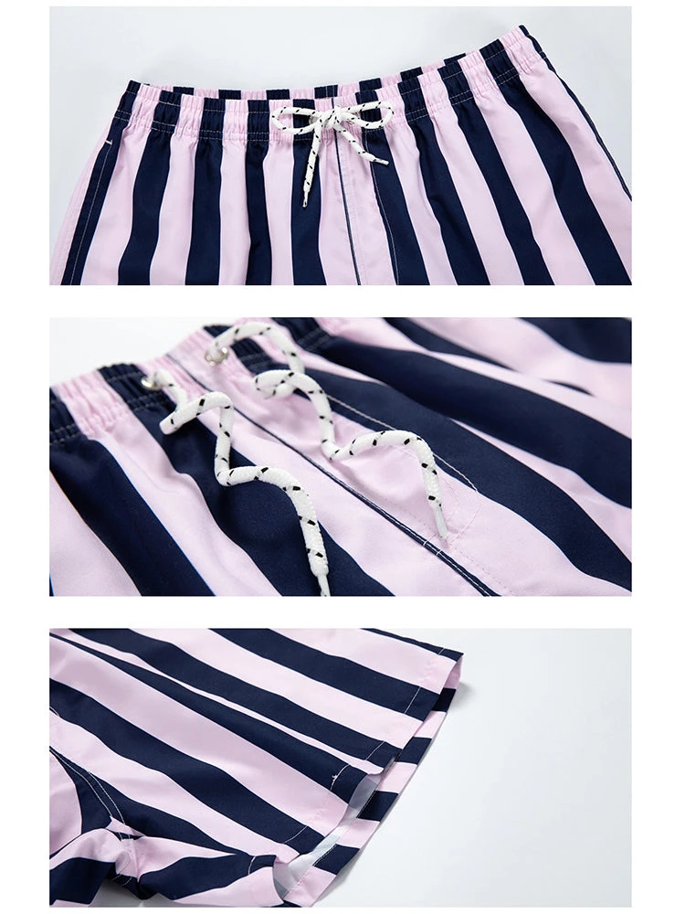 Men's Spliced Striped Drawstring Waist Board Shorts(Mens Spliced Striped Drawstring Waist Board Shorts) 6 Men's Spliced Striped Drawstring Waist Board Shorts(Mens Spliced Striped Drawstring Waist Board Shorts) - Image 6