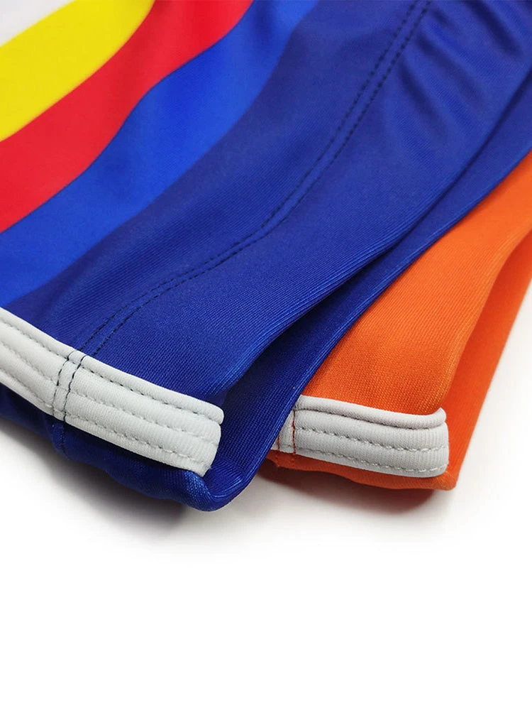 Men's Rainbow Striped Swimming Trunks(Mens Rainbow Striped Swimming Trunks) 13 Men's Rainbow Striped Swimming Trunks(Mens Rainbow Striped Swimming Trunks) - Image 13