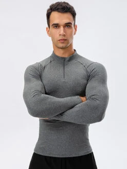 High Stretch Tight Sports Collar Long Sleeves For Men(High Stretch Tight Sports Collar Long Sleeves For Men) -Mr Saker 1 12 73e0697c cd61 4da4 b197 d4731727e131