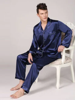 Men's Classic Satin Pajama Set Sleepwear(Mens Classic Satin Pajama Set Sleepwear) 18 Men's Classic Satin Pajama Set Sleepwear(Mens Classic Satin Pajama Set Sleepwear) -Mr Saker 1 12 9107f43b d15e 4e8c bcce ea3594e69016