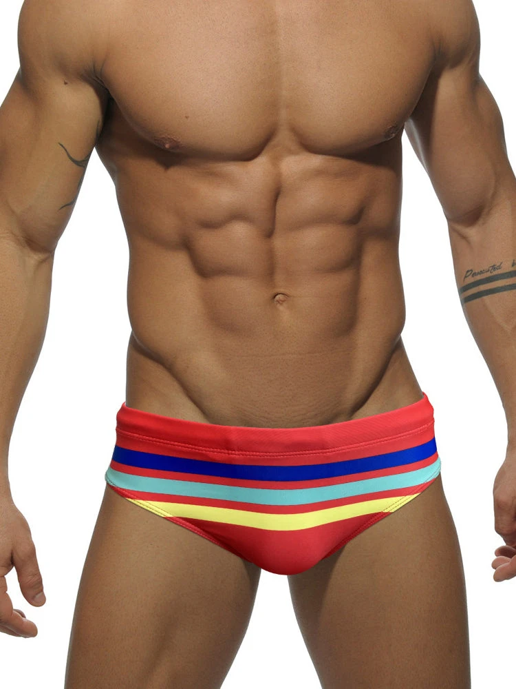 Men's Moisture-Wicking Sexy Striped Color Swim Briefs(Mens Moisture Wicking Sexy Striped Color Swim Briefs) 9 Men's Moisture-Wicking Sexy Striped Color Swim Briefs(Mens Moisture Wicking Sexy Striped Color Swim Briefs) - Image 9