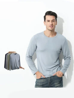 Men's Double-sided Modal Long-sleeved Solid Color T-shirt(Mens Double Sided Modal Long Sleeved Solid Color T Shirt) 24 Men's Double-sided Modal Long-sleeved Solid Color T-shirt(Mens Double Sided Modal Long Sleeved Solid Color T Shirt) -Mr Saker 1 12 b2acb607 716f 4b22 a5cb 779430edb87c
