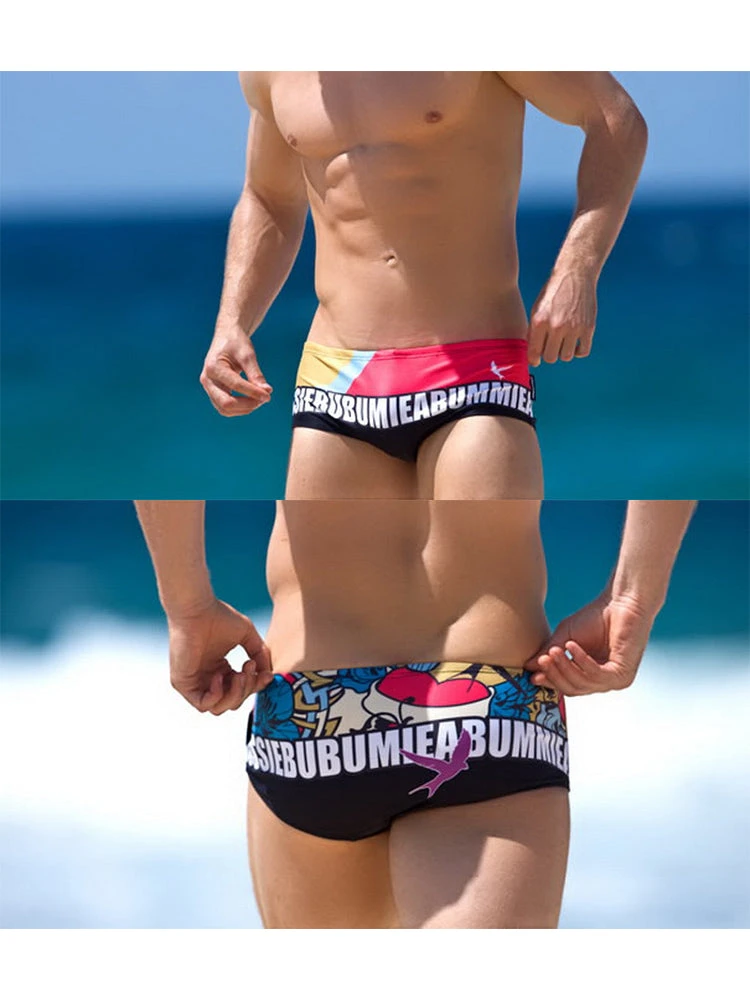 Men's Quick-Dry Low-Rise Alphabet Print Swim Briefs(Mens Quick Dry Low Rise Alphabet Print Swim Briefs) 4 Men's Quick-Dry Low-Rise Alphabet Print Swim Briefs(Mens Quick Dry Low Rise Alphabet Print Swim Briefs) - Image 4