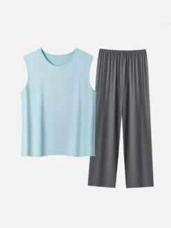 Men's Summer Modal Ice Silk Home Wear Pajama Set(Mens Summer Modal Ice Silk Home Wear Pajama Set) -Mr Saker 1 12 c60114b3 6af7 4f75 93e4 800201573231