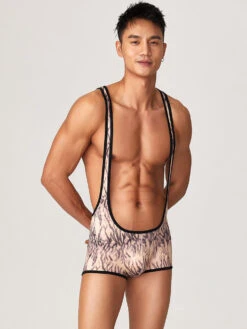 Men's Fitness Bib Short With Tiger Stripes(Mens One Piece Fitness Vest With Tiger Stripes) -Mr Saker 1 12 cb709449 1f42 484c bbb8 22a4e33b7c35