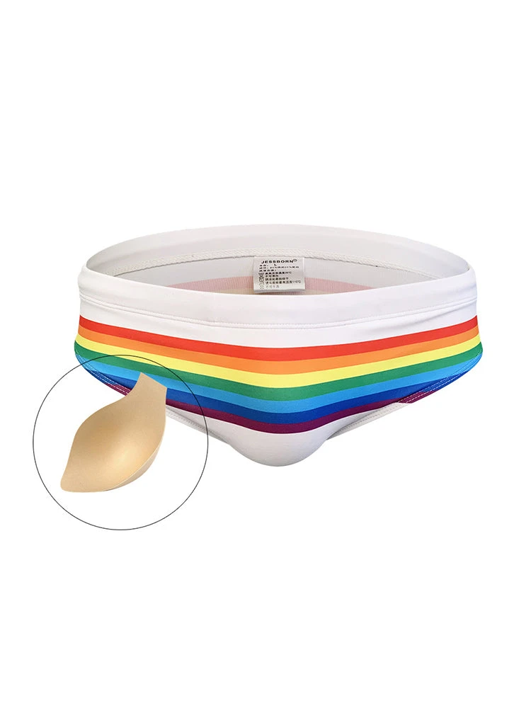 Men's Colorful Striped Stretch Fit Comfy Waistband Swim Briefs(Mens Colorful Striped Stretch Fit Comfy Waistband Swim Briefs) 16 Men's Colorful Striped Stretch Fit Comfy Waistband Swim Briefs(Mens Colorful Striped Stretch Fit Comfy Waistband Swim Briefs) - Image 16