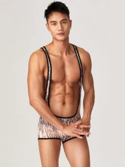 Men's Fitness Bib Short With Tiger Stripes(Mens One Piece Fitness Vest With Tiger Stripes) -Mr Saker 1 13 8ae27beb ed9f 4bb5 a614 0c81fc2a097c