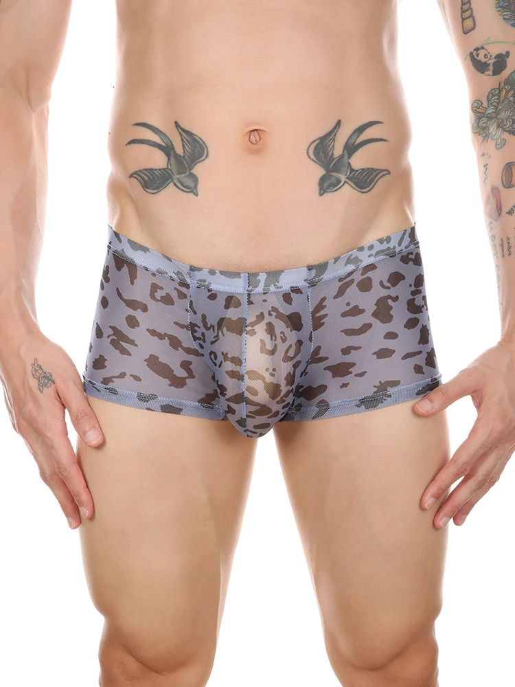 4 Pack Leopard Print See-through Mesh Trunks(4 Pack Leopard Print See Through Mesh Trunks) 8 4 Pack Leopard Print See-through Mesh Trunks(4 Pack Leopard Print See Through Mesh Trunks) - Image 8