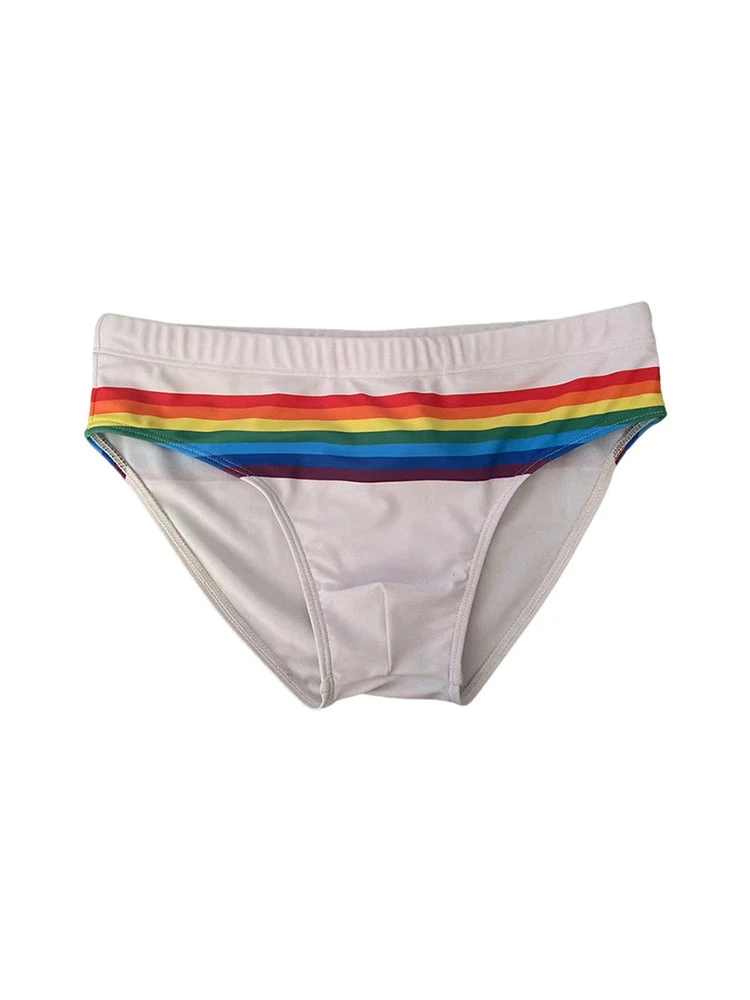 Men's Colorful Striped Stretch Fit Comfy Waistband Swim Briefs(Mens Colorful Striped Stretch Fit Comfy Waistband Swim Briefs) 6 Men's Colorful Striped Stretch Fit Comfy Waistband Swim Briefs(Mens Colorful Striped Stretch Fit Comfy Waistband Swim Briefs) - Image 6