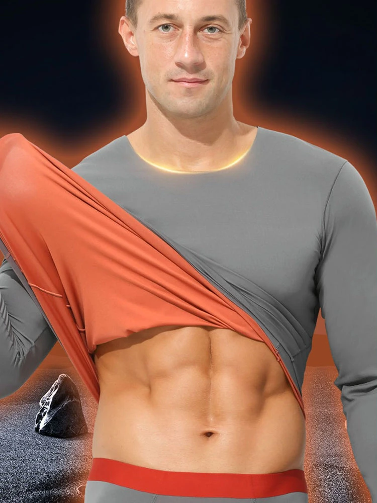 Men's Seamless Double-sided Round Neck Thermal Underwear Set(Mens Seamless Double Sided Round Neck Thermal Underwear Set) 8 Men's Seamless Double-sided Round Neck Thermal Underwear Set(Mens Seamless Double Sided Round Neck Thermal Underwear Set) - Image 8