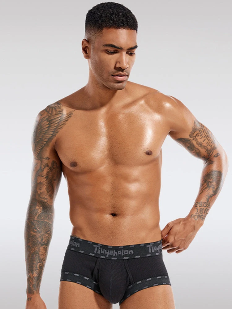 Men's Threaded Fabric Pouch Trunks With Fly(Mens Threaded Fabric Pouch Trunks With Fly) 3 Men's Threaded Fabric Pouch Trunks With Fly(Mens Threaded Fabric Pouch Trunks With Fly) - Image 3