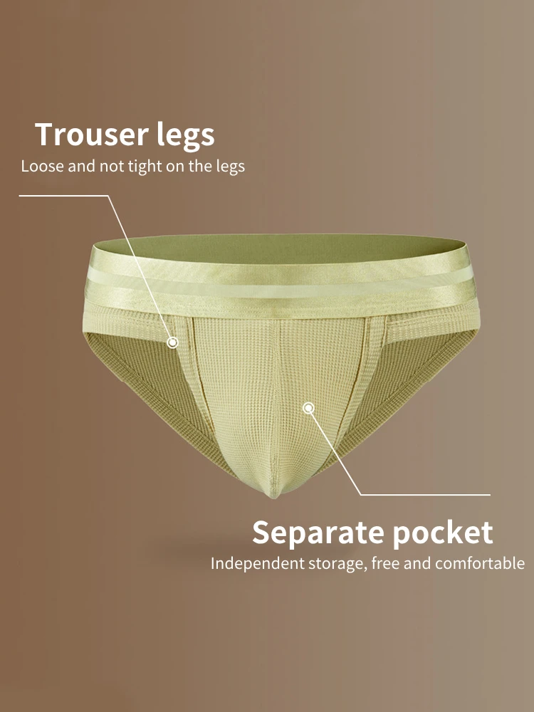 2 Pack Men's Waffle-Knit Cotton Separable Scrotum Support Briefs(2 Pack Mens Waffle Cotton Split Briefs With Independent Inner Pockets) 4 2 Pack Men's Waffle-Knit Cotton Separable Scrotum Support Briefs(2 Pack Mens Waffle Cotton Split Briefs With Independent Inner Pockets) - Image 4