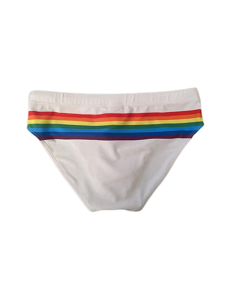 Men's Colorful Striped Stretch Fit Comfy Waistband Swim Briefs(Mens Colorful Striped Stretch Fit Comfy Waistband Swim Briefs) 7 Men's Colorful Striped Stretch Fit Comfy Waistband Swim Briefs(Mens Colorful Striped Stretch Fit Comfy Waistband Swim Briefs) - Image 7