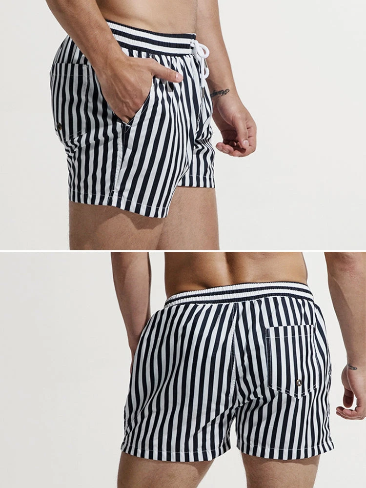Men's Stripe Drawstring Swim Board Shorts(Mens Stripe Drawstring Swim Board Shorts) 14 Men's Stripe Drawstring Swim Board Shorts(Mens Stripe Drawstring Swim Board Shorts) - Image 14