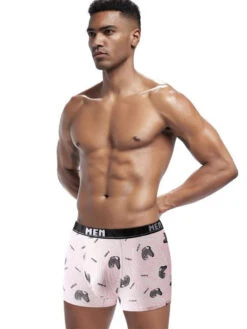 4-Pack Men's Trendy Print Ice Silk Mid-Rise Trunks(4 Pack Mens Trendy Print Ice Silk Mid Rise Trunks)