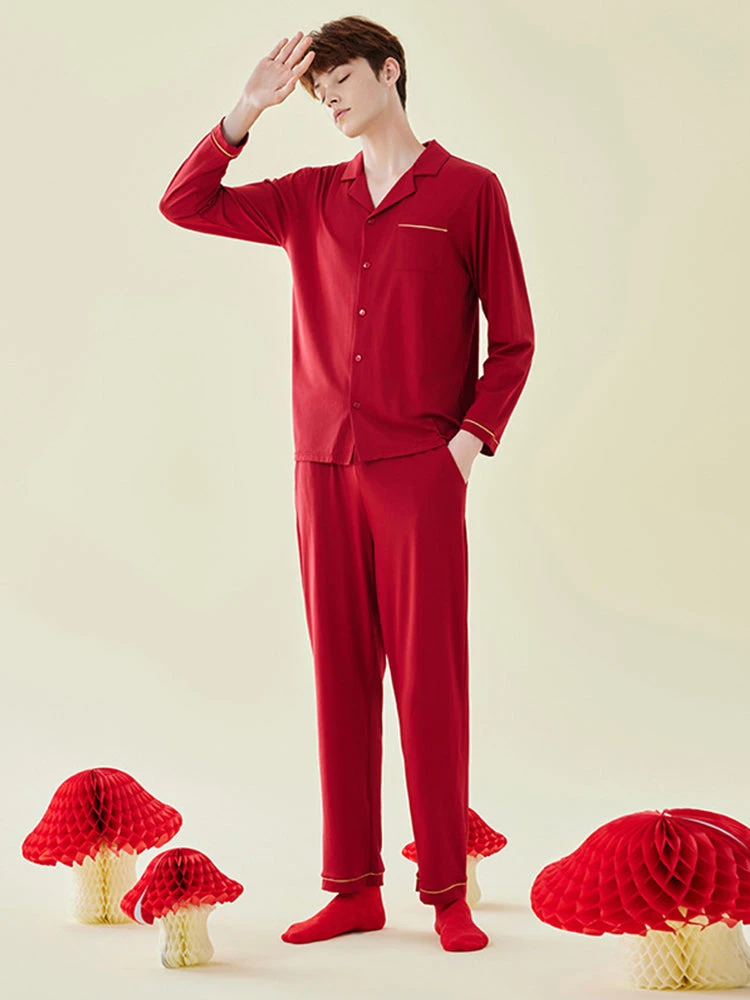 Modal Cotton Comfortable Couple Pajamas Set(Modal Cotton Comfortable Couple Pajamas Set) 8 Modal Cotton Comfortable Couple Pajamas Set(Modal Cotton Comfortable Couple Pajamas Set) - Image 8