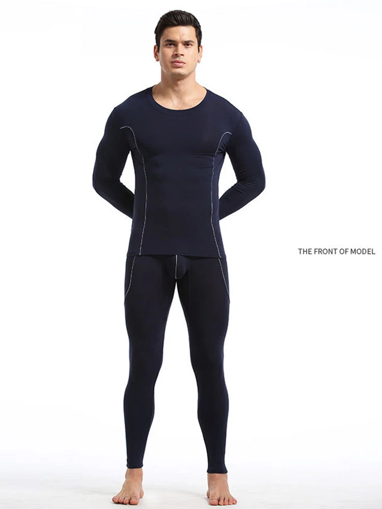 Men's Round Neck Solid Color Bamboo Fiber Thermal Underwear Set(Mens Round Neck Solid Color Bamboo Fiber Thermal Underwear Set) 11 Men's Round Neck Solid Color Bamboo Fiber Thermal Underwear Set(Mens Round Neck Solid Color Bamboo Fiber Thermal Underwear Set) - Image 11