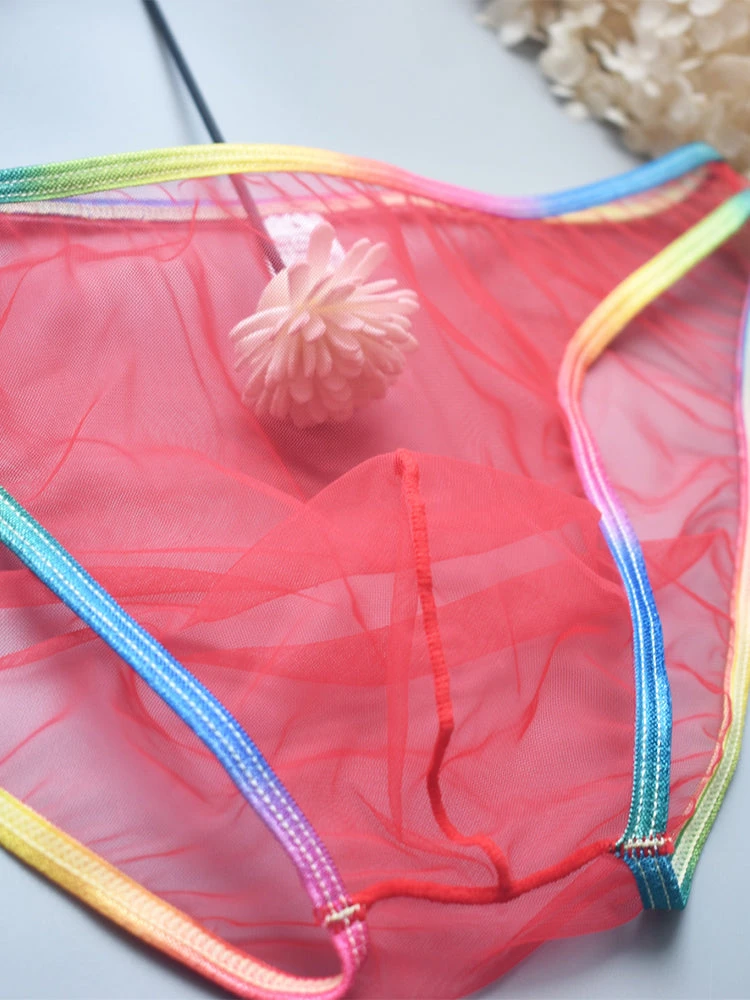 3-pack Men's Ultra-sheer Rainbow-edge Mesh Briefs(3 Pack Mens Ultra Sheer Rainbow Edge Mesh Briefs) 4 3-pack Men's Ultra-sheer Rainbow-edge Mesh Briefs(3 Pack Mens Ultra Sheer Rainbow Edge Mesh Briefs) - Image 4