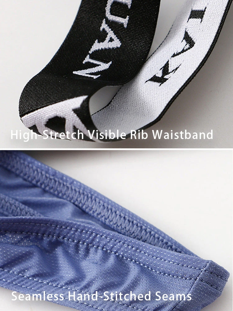 3 Pack Men's Lightweight Mesh Stretch Briefs With Dual Waistband(3 Pack Mens Sexy Ice Silk Mesh Breathable Erotic Briefs) 6 3 Pack Men's Lightweight Mesh Stretch Briefs With Dual Waistband(3 Pack Mens Sexy Ice Silk Mesh Breathable Erotic Briefs) - Image 6