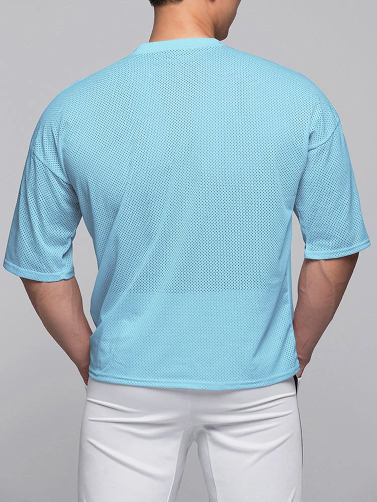 Men's Stretchy Breathable Mesh Short-Sleeve Shirt Sports Running Casual Top T-Shirt(Mens Stretchy Breathable Mesh Short Sleeve Shirt Sports Running Casual Top T Shirt) 10 Men's Stretchy Breathable Mesh Short-Sleeve Shirt Sports Running Casual Top T-Shirt(Mens Stretchy Breathable Mesh Short Sleeve Shirt Sports Running Casual Top T Shirt) - Image 10