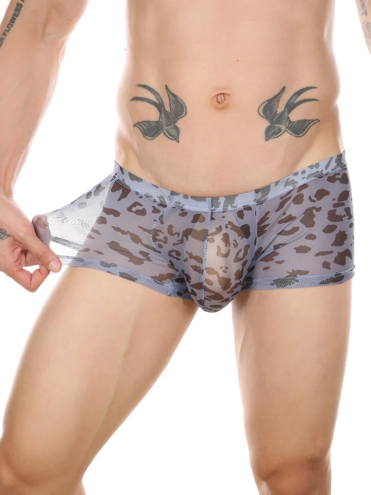4 Pack Leopard Print See-through Mesh Trunks(4 Pack Leopard Print See Through Mesh Trunks) 10 4 Pack Leopard Print See-through Mesh Trunks(4 Pack Leopard Print See Through Mesh Trunks) - Image 10