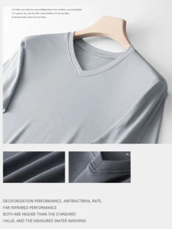 60S Double-Sided Modal Fashion V-neck Men's Solid Color Short-Sleeved T-shirt(60s Double Sided Modal Fashion V Neck Mens Solid Color Short Sleeved T Shirt) -Mr Saker 1 16 523cdd46 49c9 4127 838a fcd1c4b1bc2f