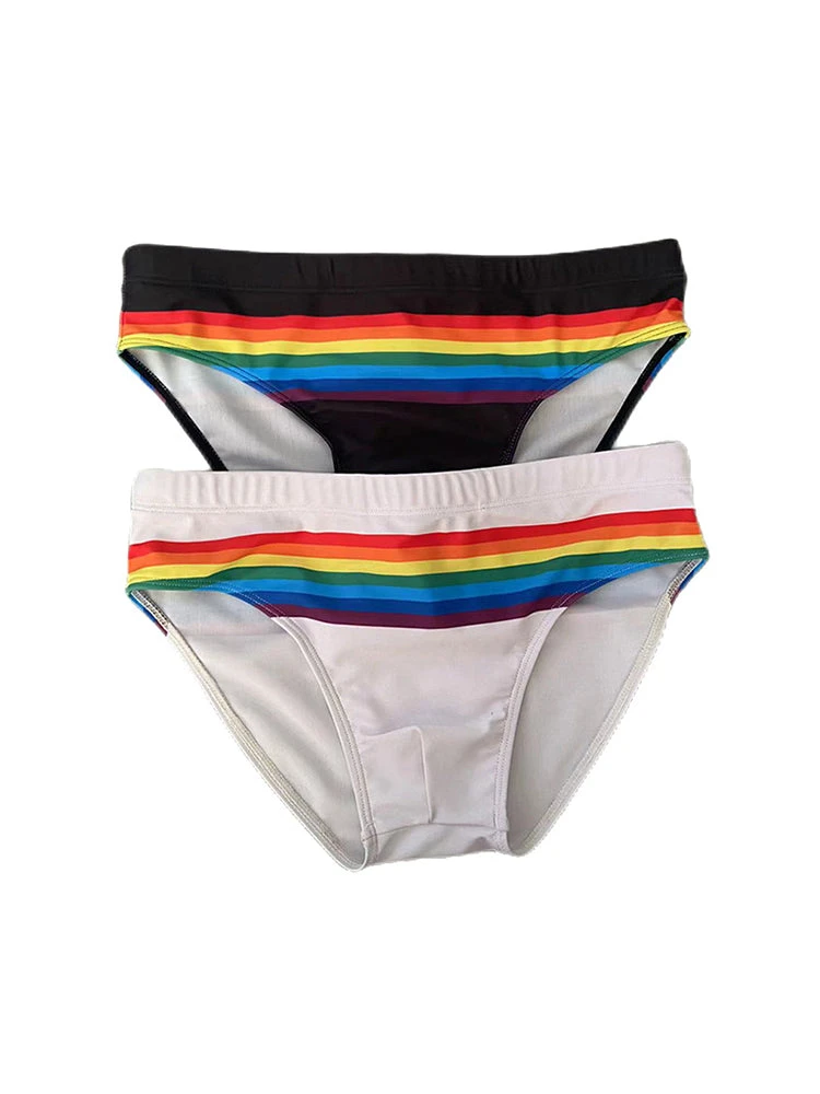 Men's Colorful Striped Stretch Fit Comfy Waistband Swim Briefs(Mens Colorful Striped Stretch Fit Comfy Waistband Swim Briefs) 15 Men's Colorful Striped Stretch Fit Comfy Waistband Swim Briefs(Mens Colorful Striped Stretch Fit Comfy Waistband Swim Briefs) - Image 15