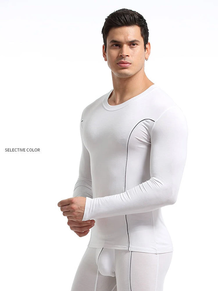 Men's Round Neck Solid Color Bamboo Fiber Thermal Underwear Set(Mens Round Neck Solid Color Bamboo Fiber Thermal Underwear Set) 14 Men's Round Neck Solid Color Bamboo Fiber Thermal Underwear Set(Mens Round Neck Solid Color Bamboo Fiber Thermal Underwear Set) - Image 14