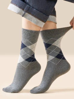 5 Pack Men's Simple Textured Crew Socks(5 Pack Mens Simple Textured Crew Socks) -Mr Saker 1 17 9517a31d 2a34 4ef9 abd9 30ddf8bb3fd9