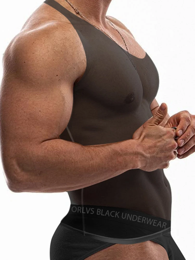 Men's High Stretch Solid-colored Ice Silk Vest & Briefs(Mens High Stretch Solid Colored Ice Silk Vest Briefs) 12 Men's High Stretch Solid-colored Ice Silk Vest & Briefs(Mens High Stretch Solid Colored Ice Silk Vest Briefs) - Image 12