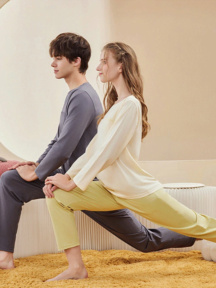 Comfortable Modal Cotton Long Sleeve Couple Pajama Set(Comfortable Modal Cotton Long Sleeve Couple Pajama Set) 3 Comfortable Modal Cotton Long Sleeve Couple Pajama Set(Comfortable Modal Cotton Long Sleeve Couple Pajama Set) - Image 3